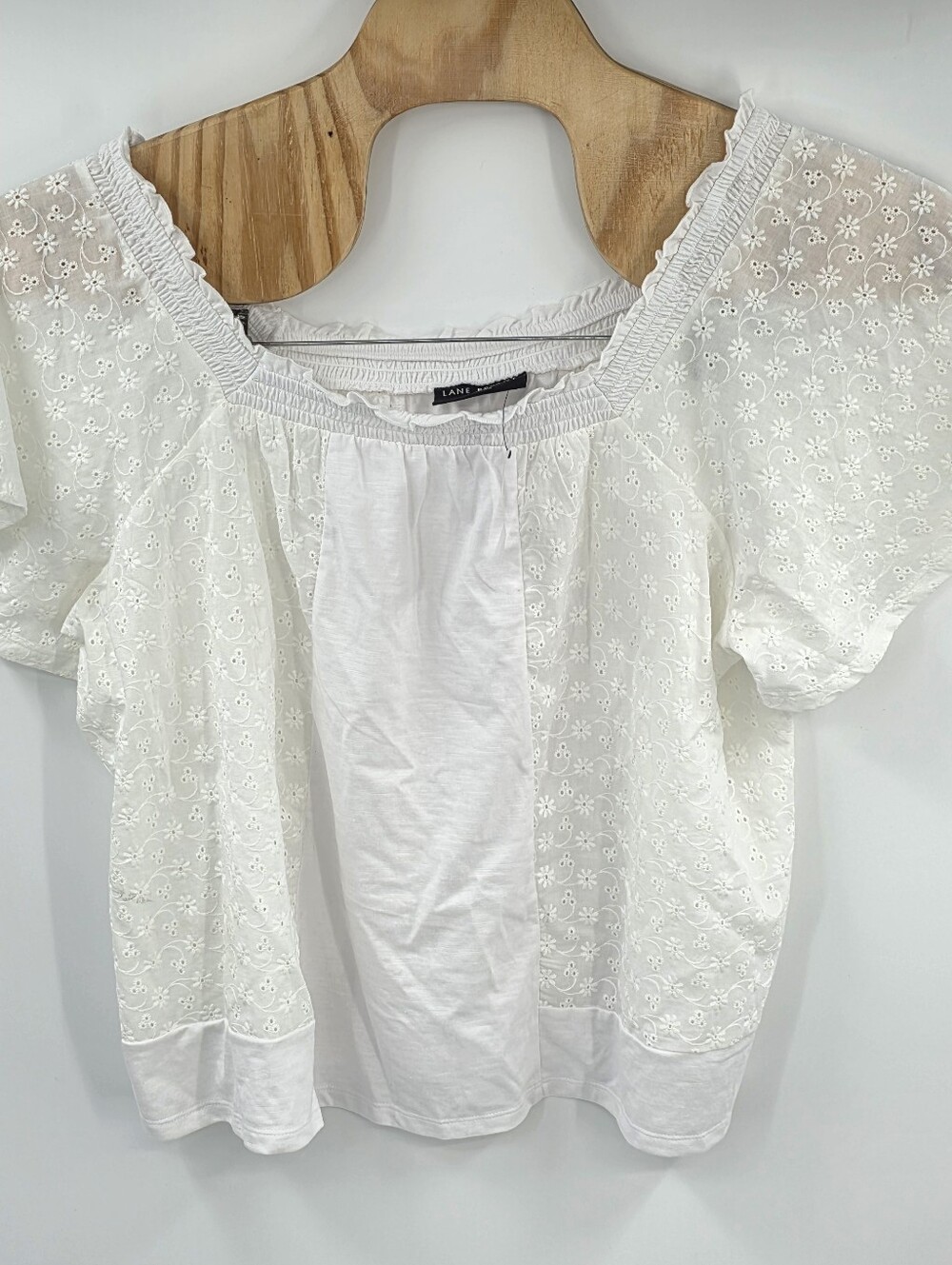 NEW Lane Bryant White Floral Embroidered Top Women's 18 / 20